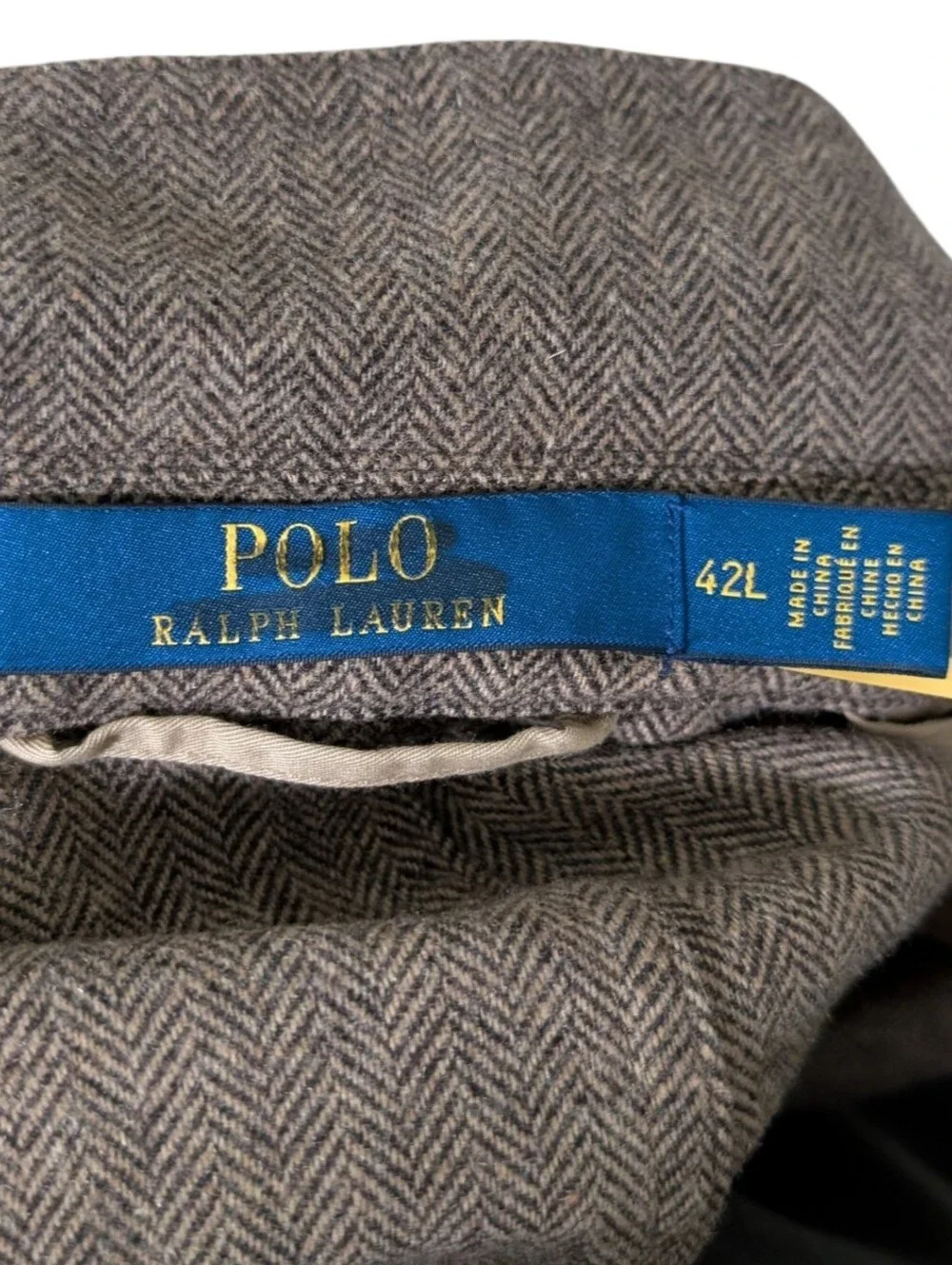 Polo Ralph Lauren Brown Herringbone Sport Coat Blazer - Size 42L NWOT